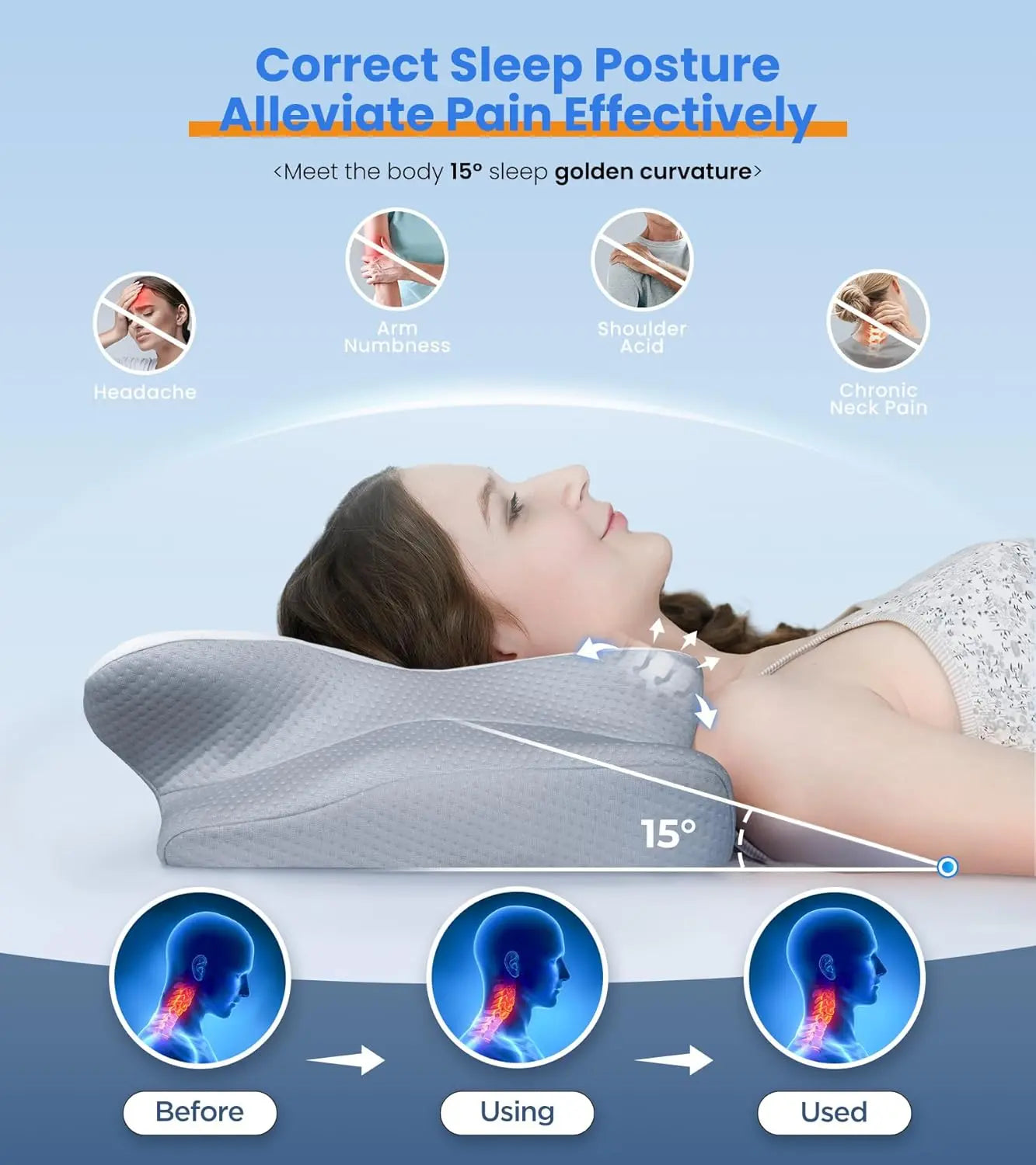 Travesseiro Ergonômico para Sono Profundo